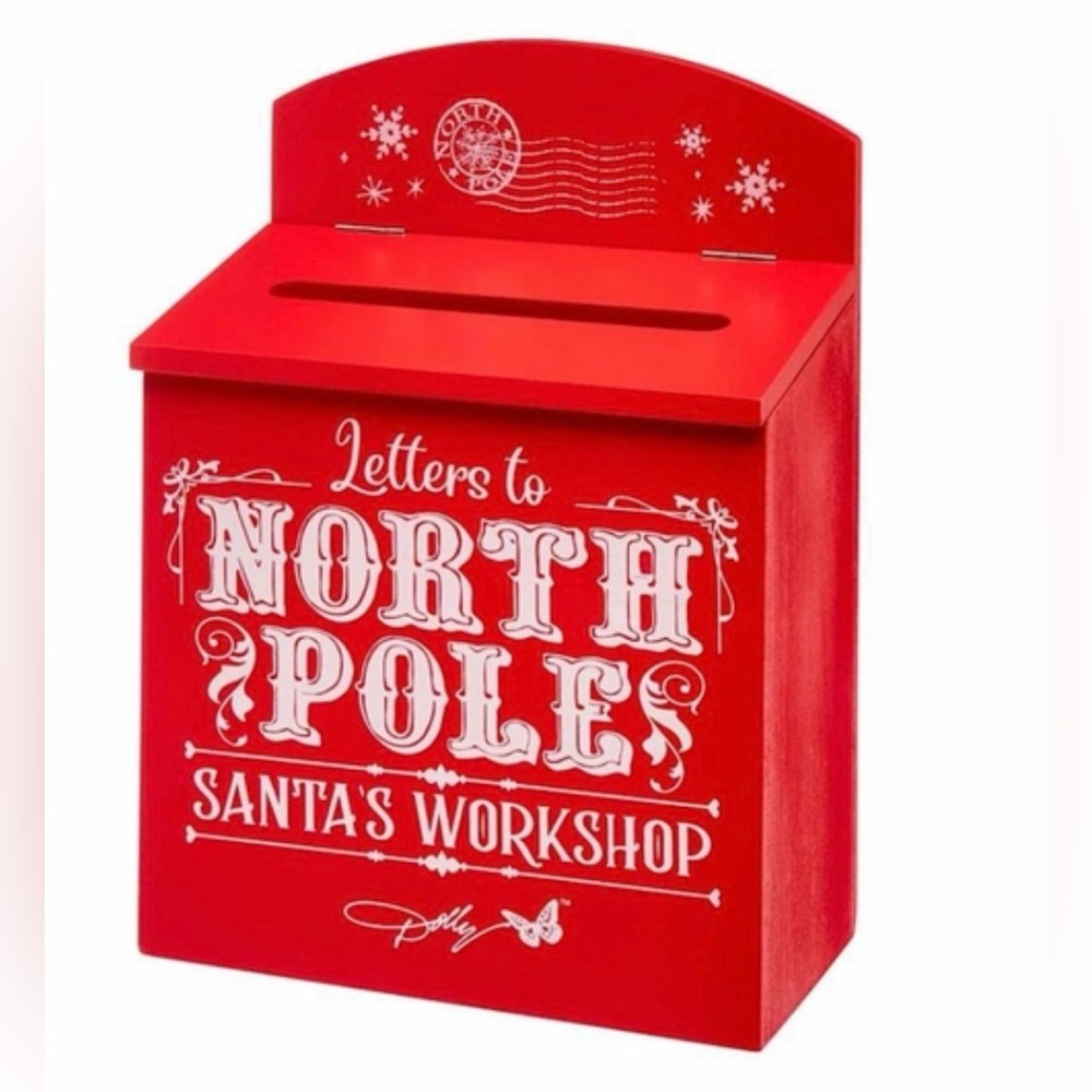Dolly Parton Letters to North Pole Santa’s Workshop Red Christmas Mailbox